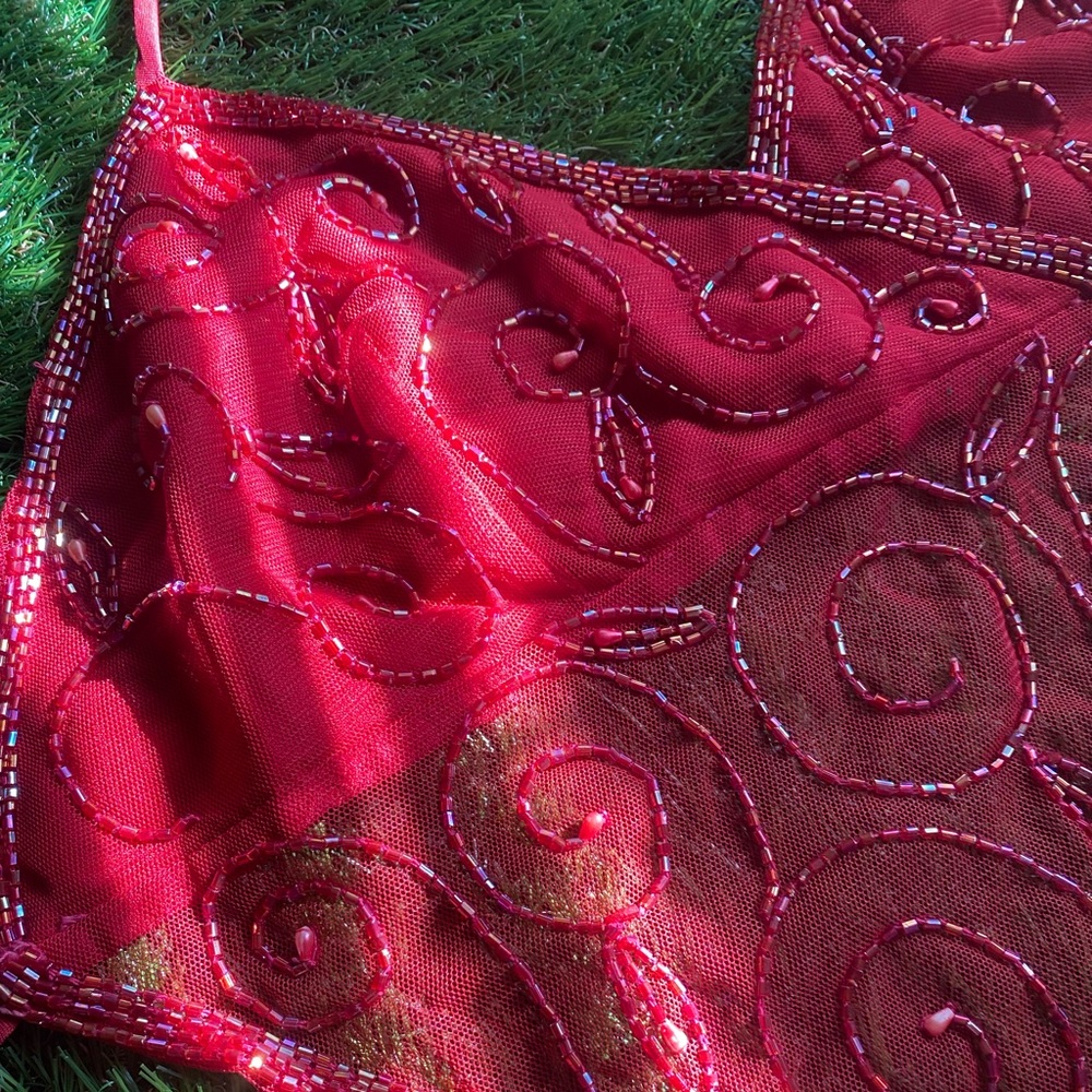 Beaded Red Top - Picture 4 of 17